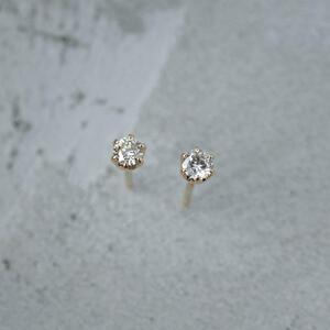 【K18イエローゴールド ダイヤモンドピアス】0.2ct 極上の雰囲気 6本たてづめデザイン 両耳セット SP1002-K18 / 金 ゴールド ダイヤ ジュエリー アクセサリー ギフト プレゼント レディース シンプル 定番
