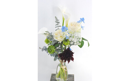 【6回定期便】”松竹梅の松セット”届いたら、いつもの花瓶に入れるだけ！ 簡単管理 の おしゃれ ブーケ ♪初回 花瓶 付き、毎回延命剤付き！！ 生花 花 花束