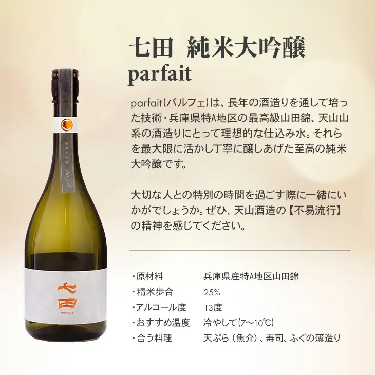 七田純米大吟醸parfait(パルフェ)720ml 天山酒造 D550-001