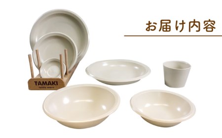 【美濃焼】AirStack 7形状セット（ホワイト）【丸利玉樹利喜蔵商店】食器 プレート ボウル パスタ皿 カレー皿 ケーキ皿 取り皿 薬味皿 小皿 煮物鉢 取り鉢 サラダボウル 食器セット 一式 新生活 軽い スタッキング シンプル ホワイト 白 レンジ対応 食洗機対応 送料無料 [MCC022]