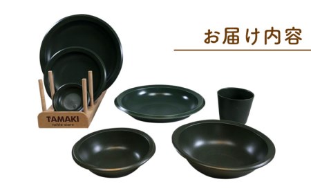 【美濃焼】AirStack 7形状セット（グリーン）【丸利玉樹利喜蔵商店】食器 プレート ボウル パスタ皿 カレー皿 ケーキ皿 取り皿 薬味皿 小皿 煮物鉢 取り鉢 サラダボウル 食器セット 一式 新生活 軽い スタッキング シンプル グリーン 緑 レンジ対応 食洗機対応 送料無料 [MCC023]