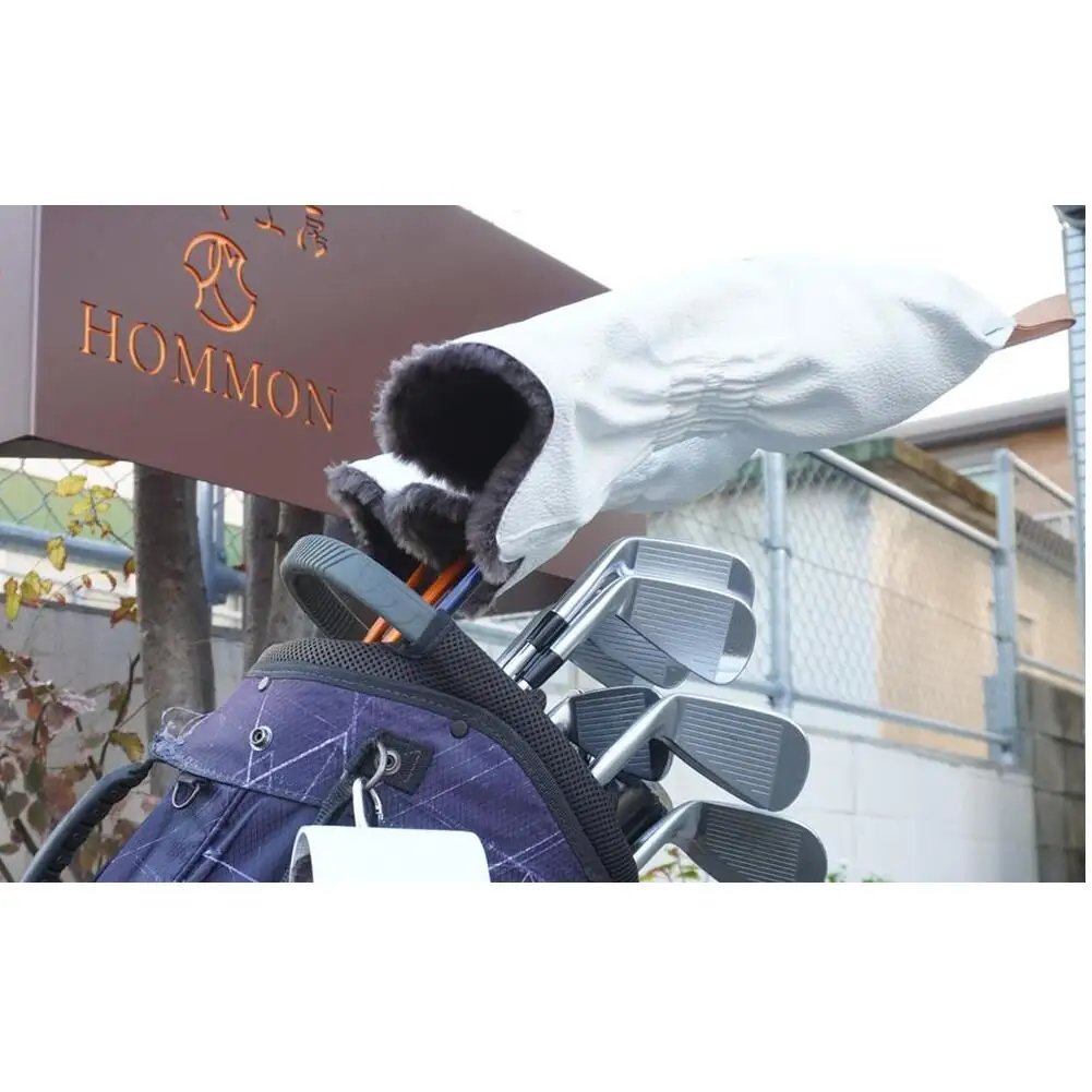 【カラー選択可】博多革工房HOMMONが作ったゴルフドライバー用ヘッドカバー【牛革】 ブラック