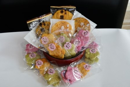 炭火手焼きせんべい はなももせんべい たまりせんべい詰合せ ※着日指定不可 _DU01