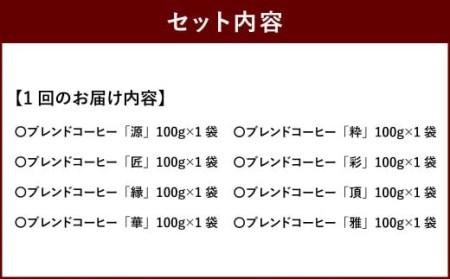【6回定期便(隔月)】【生豆を50℃洗浄】こだわり珈琲（粉）詰め合わせセット（8種×100g）