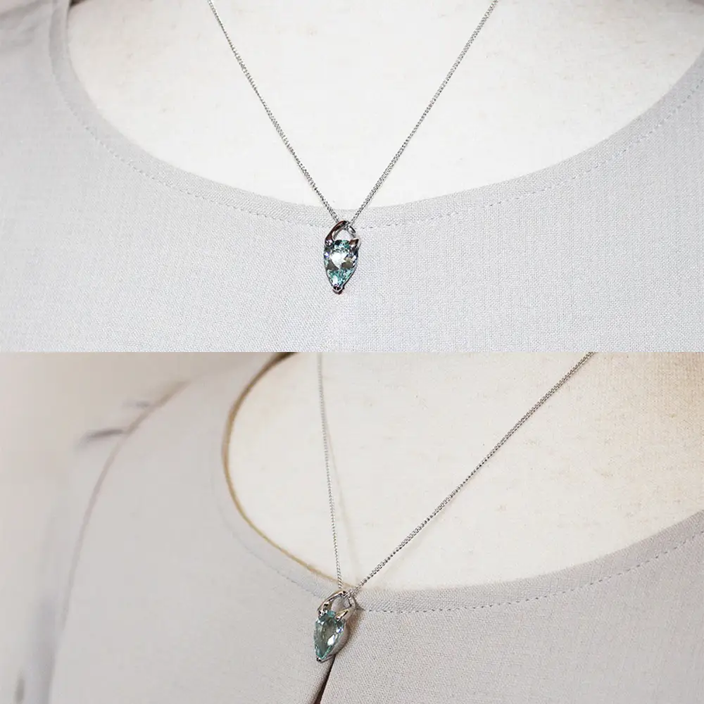 アクアマリン ペンダント 3ct 3カラット K10 10金 ホワイトゴールド （24073） [山梨 ペンダント ネックレス アクアマリン ホワイトゴールド ゴールド ジュエリー ] 山梨県 甲斐市 BR-44