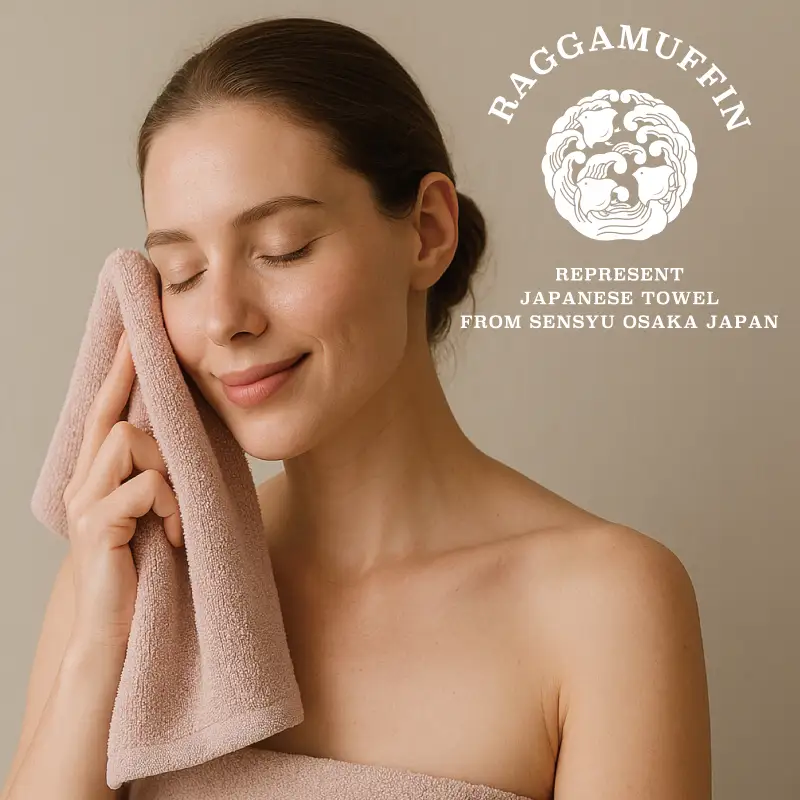 高級泉州タオル ラガマフィン バスタオル フェイスタオル  スモークピンク 各1枚