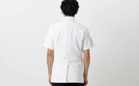 レピウスの白衣 【メンズ】 スタンドカラーZIP ショートジャケット [半袖] ストレッチ素材 / ネーム刺繍付き(サイズ：44サイズ)_0113-015-T04-1