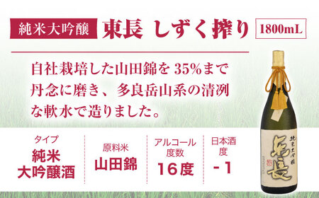 【定期便】 日本酒 純米大吟醸東長 しずく搾り NAH015 日本酒 全3回