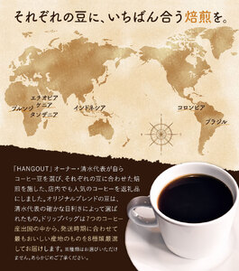 厳選オリジナルコーヒーセット 豆1袋150g ドリップパック8種類 種類おまかせ 亀井通産株式会社《90日以内に出荷予定(土日祝除く)》熊本県 菊池市 HANGOUT オリジナルブレンド ドリップバッグ コーヒー豆 コーヒー 珈琲