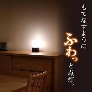 もてなしライトスクエア形　電球色・白色　人感センサー　電池式　HLH-2204