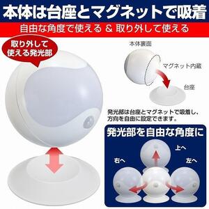 LEDセンサー付ライト　電球色・白色　防雨　電池式　PM-L750W