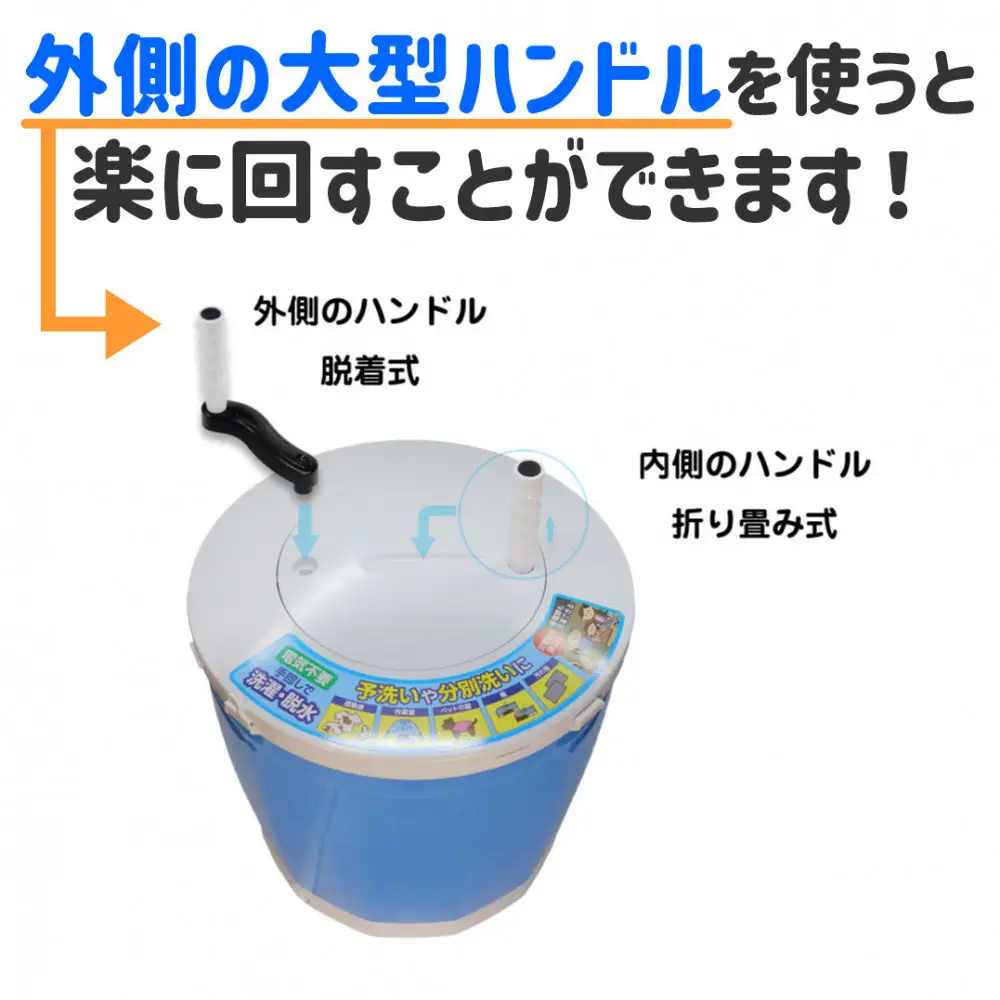 全手動ウォッシャー　電気不要で洗濯・脱水　防災　WS-01　
