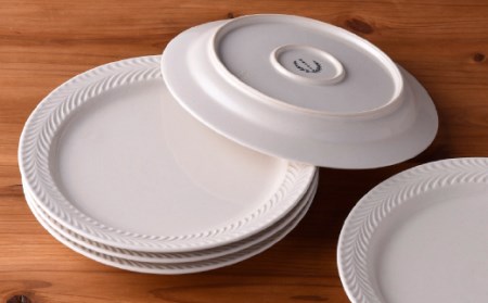 【波佐見焼】ローズマリー(アイボリー) 8寸 プレート 5枚セット 食器 皿 【福田陶器店】 [PA184]  波佐見焼