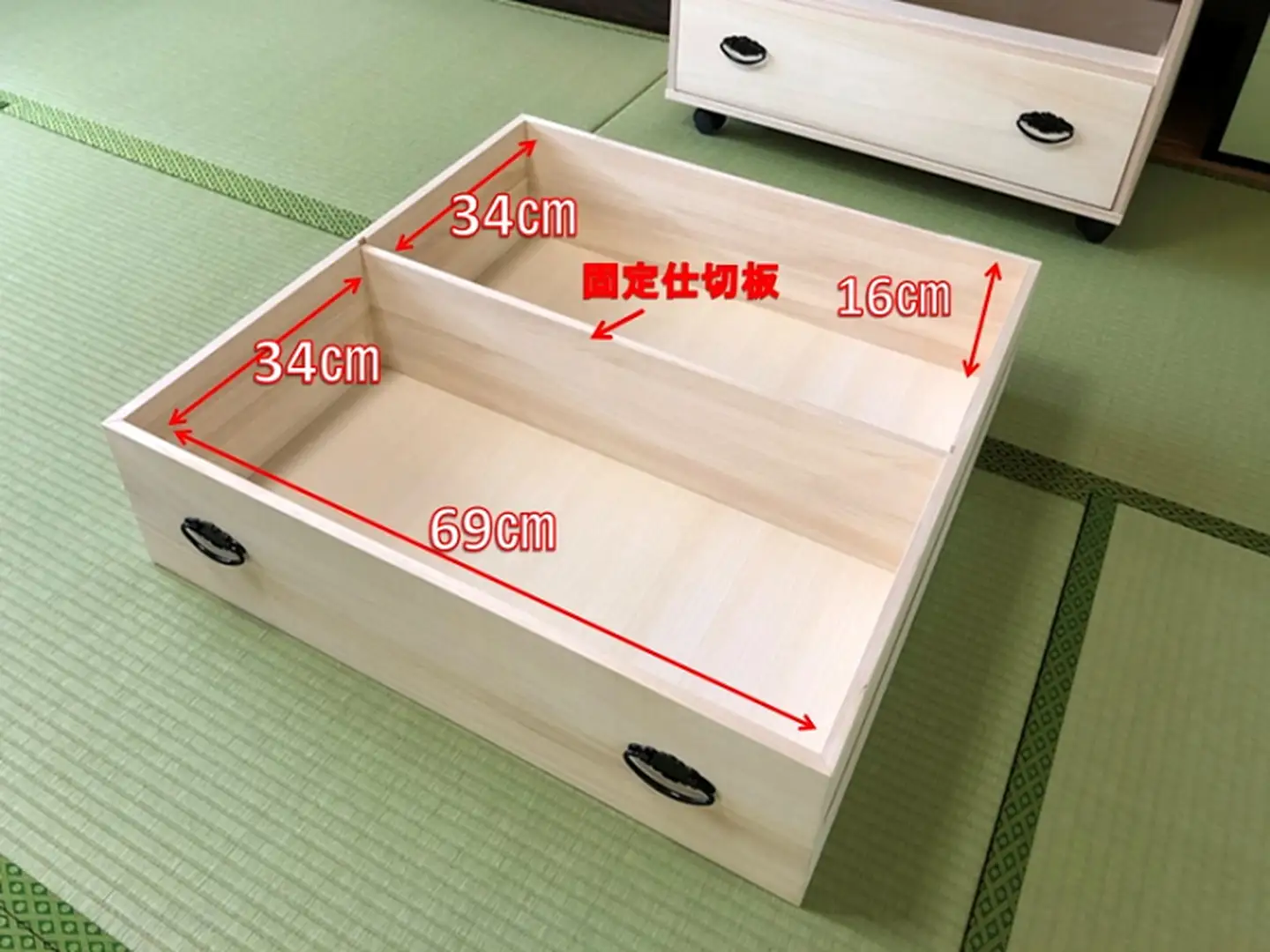 桐たんす 総桐押入収納ワイド3段 ROT-3：C139-014