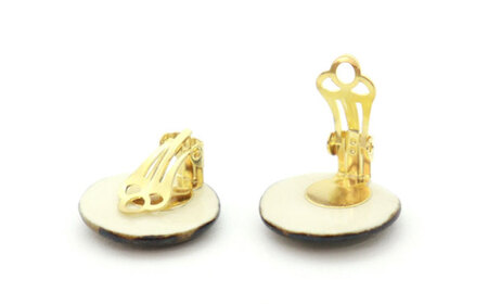 【美濃焼】 青むら タイル イヤリング 直径20mm 瑞浪市 / TILEmade タイル アクセサリー ハンドメイド [AZCD039]