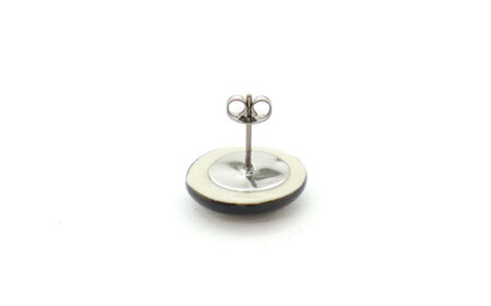 【美濃焼】 白むら タイル ピアス 直径15mm 瑞浪市 / TILEmade タイル アクセサリー ハンドメイド [AZCD065]