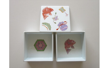 ARITA PORCELAIN LAB (アリタポーセリンラボ) 宝づくし 二段重  有田焼 おめでたい 正月 おせち お重 A95-59