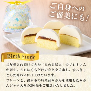 i787 チーズケーキ・泉の貴婦人プレミアム(プレーン3個・みかん3個・合計6個) お菓子 レアチーズ スフレチーズ スイーツ グルメ 洋菓子 デザート ギフト プレゼント 贈答 冷凍【泉菓園】