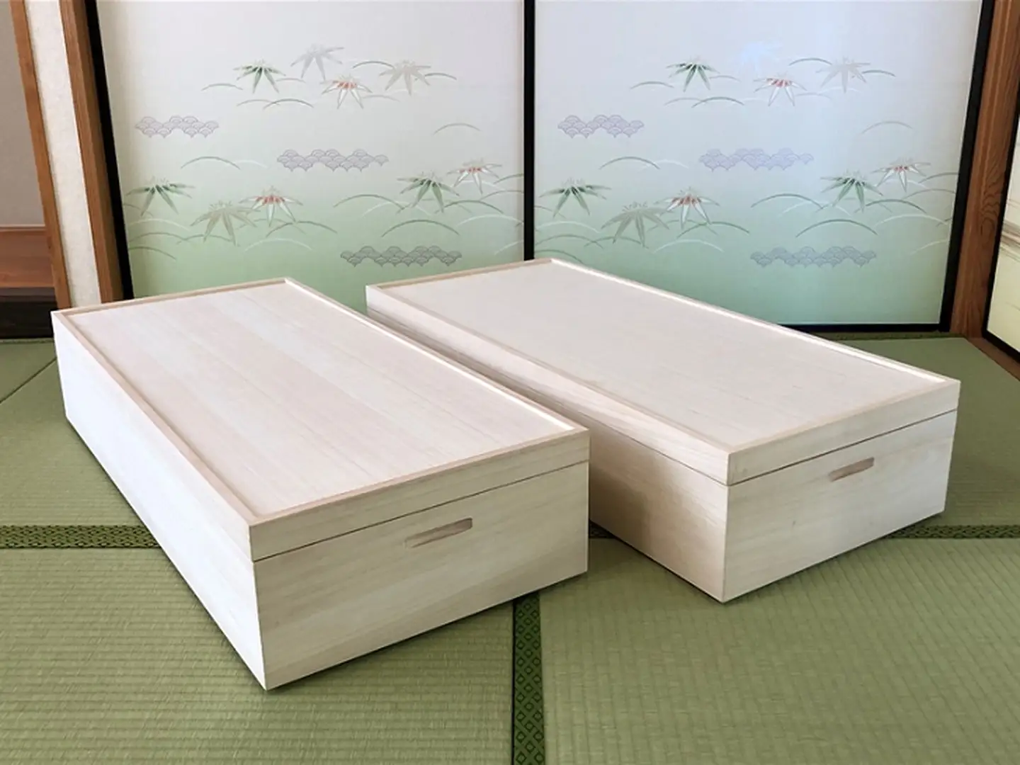 桐たんす 着物収納の定番 桐箱1段2個組 KR-8MW：B650-004
