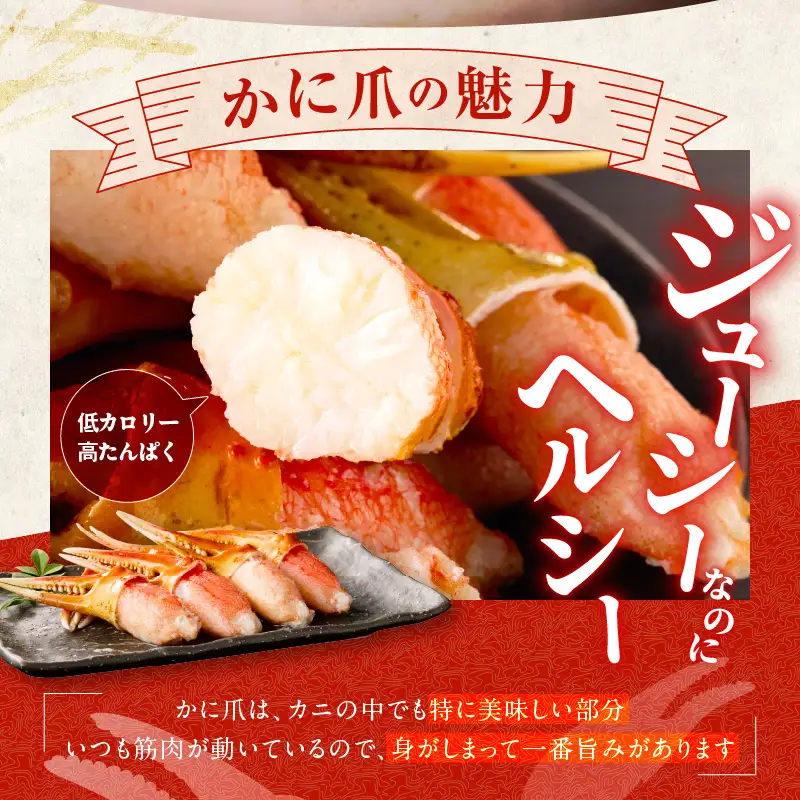 【高評価】本ズワイ蟹 爪肉 500g カット済み（2-3人前）