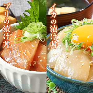 高知 海鮮漬け丼の素（7種×各2P）セット 鯛 鮪 鰤 カンパチ サバ 鰹たたき イカ いか 天然 漬け 丼 素 海鮮 醤油漬け 小分けパック 手巻き寿司 お茶漬け【企業組合　宇佐もん工房】 [BQAB023]