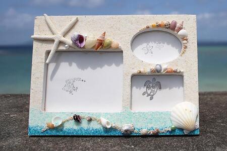 「オーシャンクロック」「ファミリーフォトフレーム」セット【沖縄の海からの贈り物】