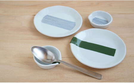 有田焼 とり皿と千代口のセット4種（ライン）【やきもの工房こすず】 皿 食器 うつわ 器 ギフト 贈り物 30000円 3万円 A30-692
