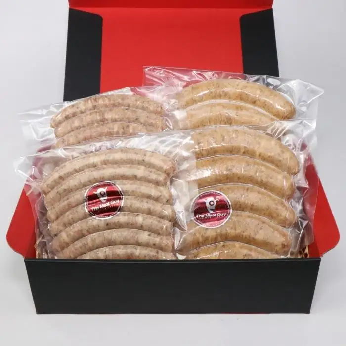 【合計1.2Kgボリューム満点】ミートガイ手作り生ソーセージセット(メープル＆スパイシー)