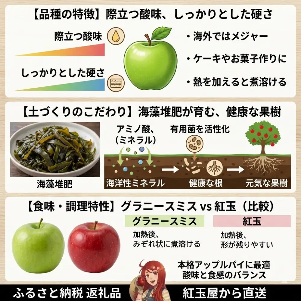 際立つ酸味！ 長野市産 グラニースミス 約4.5kg （お菓子作り・酸っぱいりんご好き専用） 希少品種 林檎 クッキングアップル