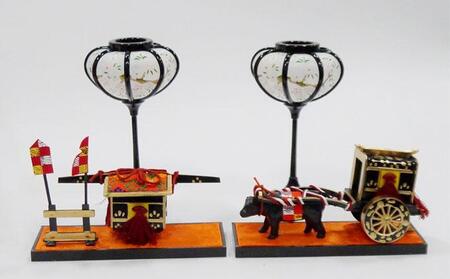 雛具「御所車御駕籠＆ぼんぼり」◆
