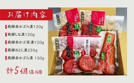 飛騨のお漬物 5種類セット【15-2】