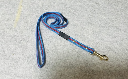 チワワ用カラー（首輪）＆リード(カラー：水色・赤・水色)【001-002】