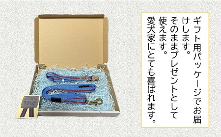 トイプードル及び小型犬用カラー（首輪）＆リード(カラー：水色・赤・水色)【001-005】