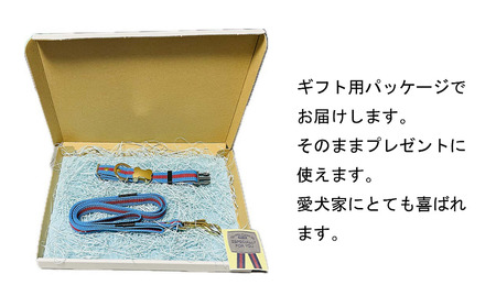 柴犬用カラー（首輪）＆リード(カラー：水色・赤・水色)【001-008】
