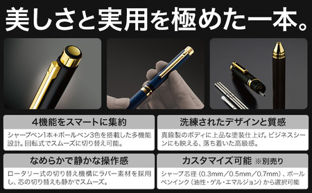 ゼブラ多機能ペンシャーボX（TS10）4軸ネイビーゴールド株式会社ナカダ《30日以内に出荷予定(土日祝除く)》栃木県 野木町ペンペンペン