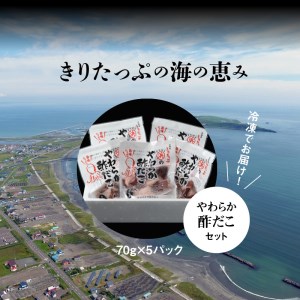 やわらか酢だこ70ｇ×5パックセット 国産 北海道産 魚介類 惣菜 食品　やわらか 酢だこ 70g × 5 パック セット 特製甘酢 グルメ 食品 海鮮 魚介類 海の幸 海産物 加工品 ご飯のお供 おかず 惣菜 たこ 国産 冷凍 浜中漁業協同組合 北海道 浜中町 お取り寄せ 送料無料_H0001-106