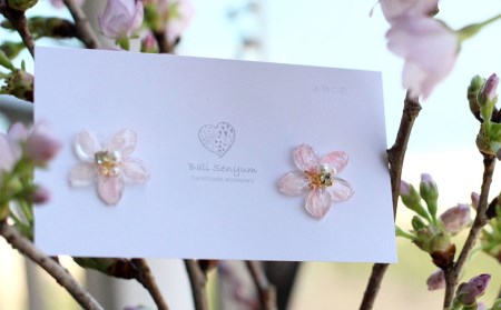 『ソメイヨシノ』桜のピアス(ピンク) アクセサリー 