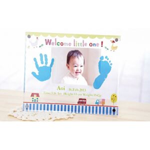 手足型フォトフレーム【ミニタウン】お仕立券  写真 手形 足形 名入れ アクリルフレーム 記念品 記念日 誕生日 晴れの日 七五三 新生活 新学期 プレゼント 贈り物 ギフト 広島県 呉市 ku072-006-r