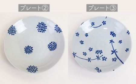 【美濃焼】 江戸 小粋 軽量 22cmプレート 5柄組 【金陶苑】[TBX028]
