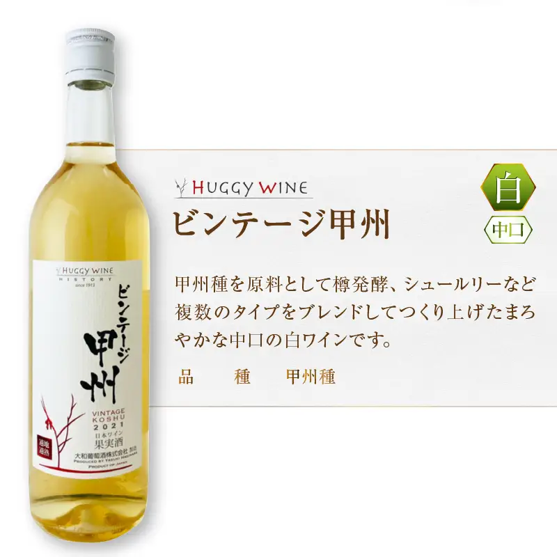 ワイン 大和葡萄酒が贈る『十二原メルロー』『ビンテージ甲州』赤白ワイン２本セット（MG）B15-732