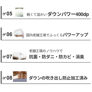 羽毛布団 シングル ハンガリー産 グースダウン93% 1.3kg ツインキルト 400dp