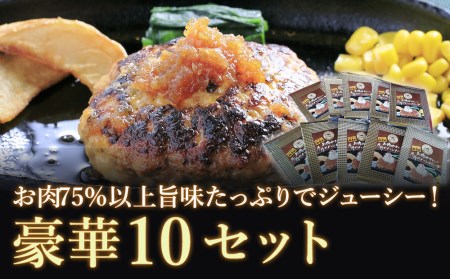 錦雲豚ハンバーグ 10個セット （100g×10個） | 惣菜 おかず 弁当 豚肉 国産 九州産 大分県産 ブランド豚 豚 錦雲豚 冷凍 小分け 送料無料