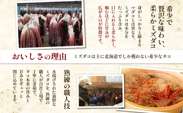 【訳あり】北海道羽幌産 刺身用たこ足小さめ （450～550g）【冷凍】【06114】