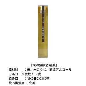 大吟醸原酒 福顔 200ml × 2本セット 贈答用 日本酒 お土産や旅のお供に [福顔酒造] 【010S298】