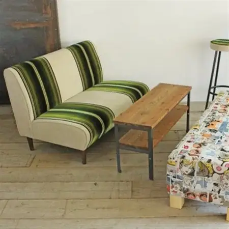 Cokes Sofa 2人掛け(コークスソファ)グリーンストライプ【SWOF】_雑貨・日用品 椅子・チェア・ソファ 家具・インテリア _【1392387】