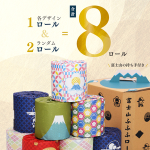 トイレットペーパー 贈答用 超厚手 シングル 65m 無香料 再生紙100% キャリーケース付き 富士山ふふふロール 無地・白色 無香 個包装 再生紙 [sf053-001]