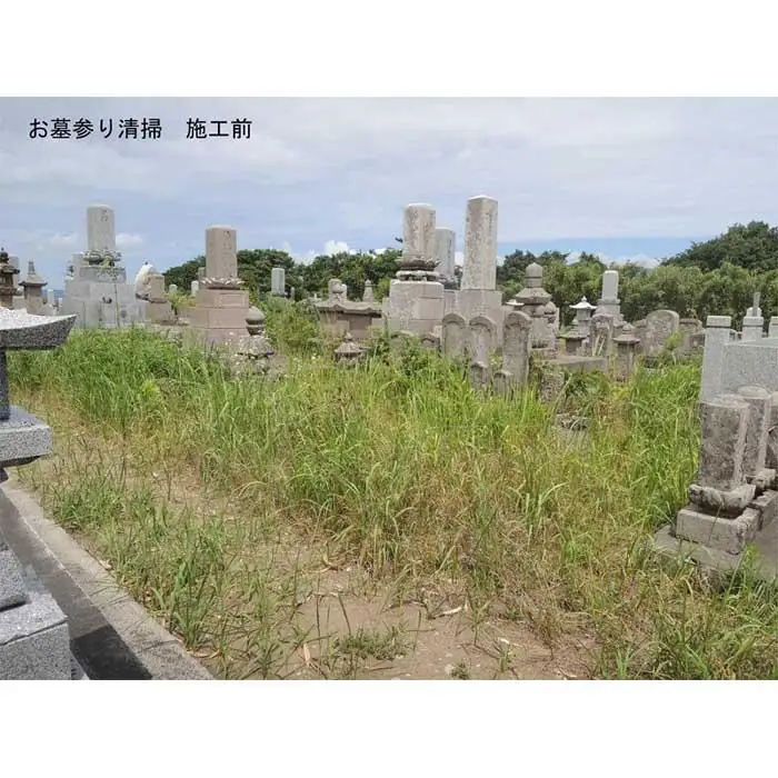 簡易墓石簡易洗浄付きお墓参り代行　清掃サービス（仏花1対付き）