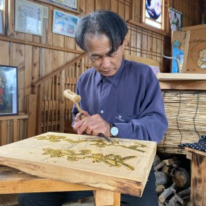 工芸品 青森ひば絵 (商標登録) 写真 (ラミネート仕上り) A3サイズ 1枚 額入り「金太朗」[0239]
