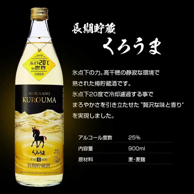 神楽酒造 麦焼酎 くろうま飲み比べ 900ｍｌ×3本セット＜18-48a＞