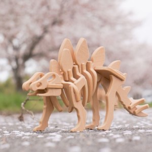 手作り恐竜 ステゴサウルス タイプ Sサイズ[ 恐竜 パズル 知育 キッズ 子供 おもちゃ 玩具 ] 立体パズル 組み立て 恐竜のほねほねパズル 工具不要 安全を考えて作られた 手作りの恐竜 